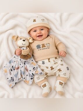 NWT Baby Essentials My best friend has paws 5pc set includes dog lovey.